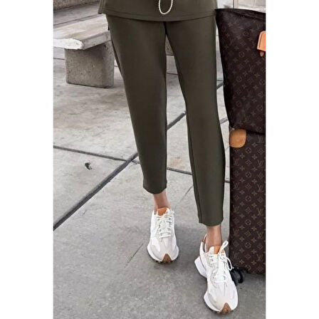 Lucky Life Kadın Uzun Kollu Balıkçı Yaka Belden Lastikli Modal Bluz Ve Pantolon Ikili Takım