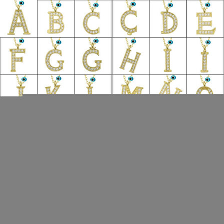 Gümüş Nazar Gold  İ Harfi Kadın Kolye