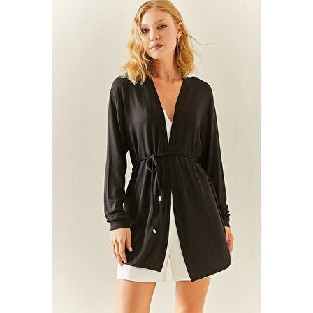 Lucky Life Kadın Uzun Kollu Bağcık Detay Hırka