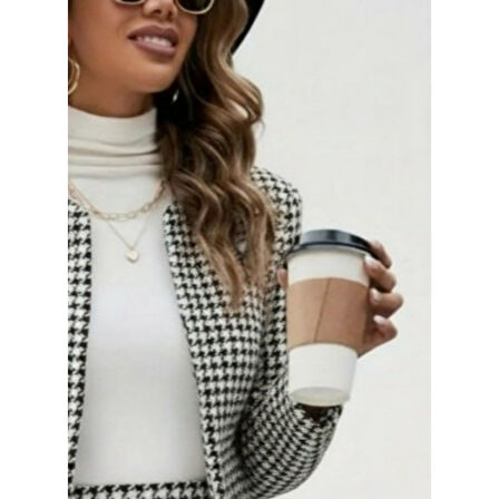 Lucky Life Kadın Uzun Kollu önü Açık Dokuma Ceket Ve Mini Etek Ikili Takım