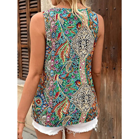 Lucky Life Kadın Askılı V Yaka Dantelli Süprem Bluz