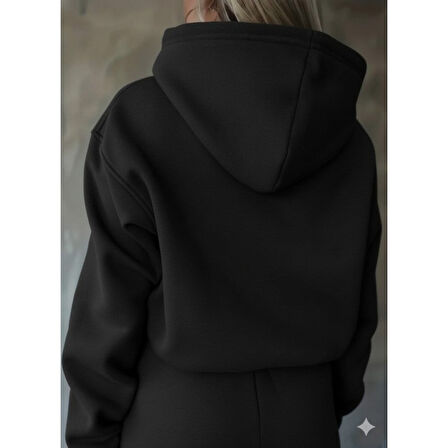 Lucky Life Kadın Uzun Kollu Nope Baskılı Beli Ribanalı Ikili Takım