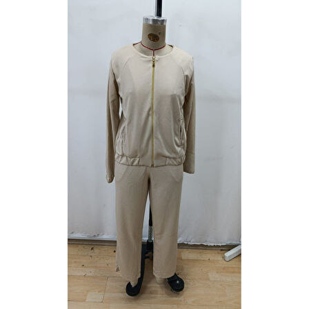 Lucky Life Kadın Uzun Kollu önden Fermuarlı Modal Ceket Ve Pantolon Ikili Takım