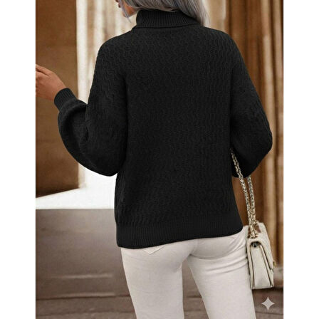 Lucky Life Lucky Life Kadın Uzun Kollu Balıkçı Yaka Triko Bluz