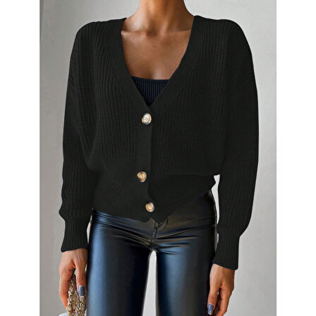 LUCKY LİFE Düğme Detay Triko Bluz