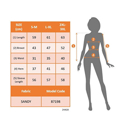 Lucky Life Kadın Uzun Kollu Derin V Yakalı önden Büzgülü Sandy Bluz