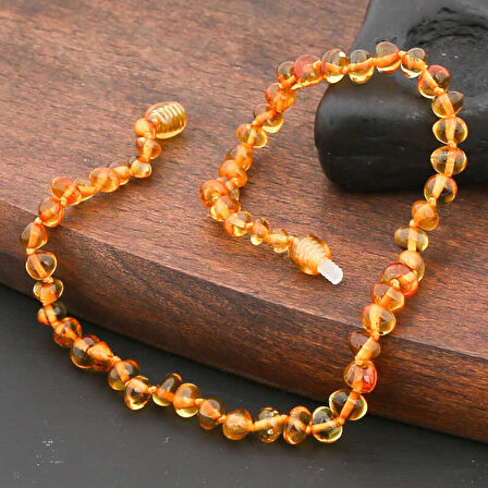 Lucky Life  Bebek Damla Kehribar Diş Kolye