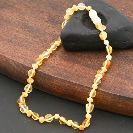 Lucky Life  Bebek Damla Kehribar Diş Kolye