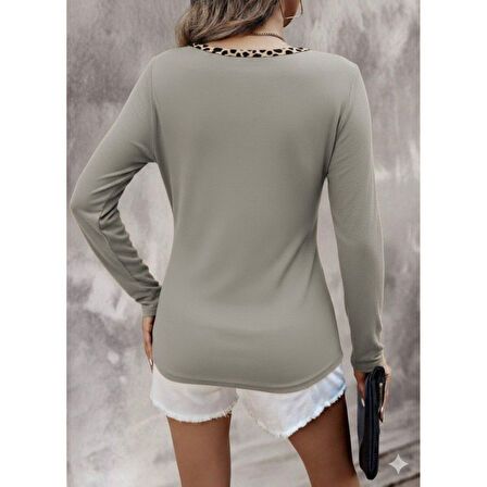 Lucky Life Kadın Uzun Kollu V Yakalı Kaşkorse Bluz