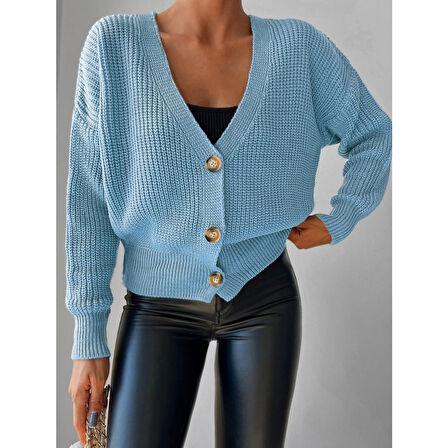 Lucky Life Düğme Detay Triko Bluz