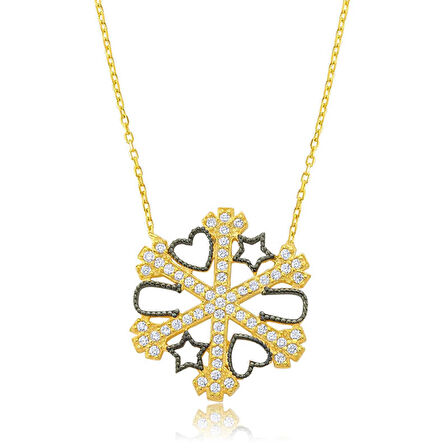 Gümüş Kar Tanesi Şans Kadın Kolye