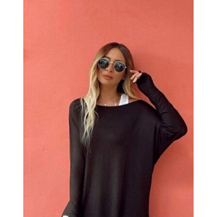 Lucky Life Kadın Uzun Kollu Tek Omuzdan Açık çilek Bluz Ve Viskon Atlet Ikili Takım