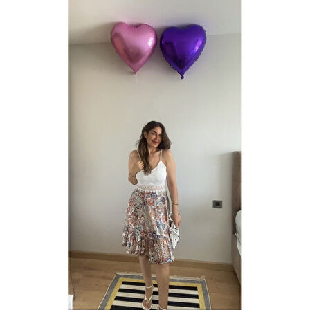 Lucky Life Kadın Askılı V Yakalı üst Dantel Alt Süprem Mini Elbise