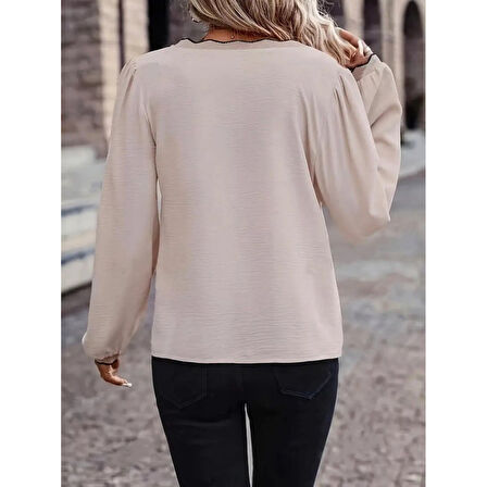 Lucky Life Kadın Uzun Kollu V Yakalı Aerobin Bluz