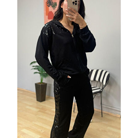 Lucky Life Kadın Iki Iplik Kumaş Pul Ve Fermuar Detaylı Ikili Takım