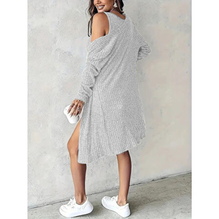 Lucky Life Kadın Askılı Yuvarlak Yakalı önü Düğmeli şardonlu Kaşkorse Mini Elbise Ve Kısa Ceket