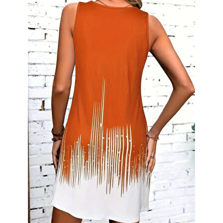 Lucky Life Kadın Askılı Yuvarlak Yakalı Süprem Elbise