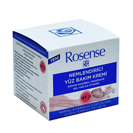 Rosense Nemlendirici Krem Karma Ciltler İçin Su Bazlı Yağsız Nemlendirici Yüz Bakım Kremi 50 ml