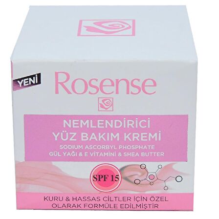 Rosense Nemlendirici Krem Hassas ve Kuru Ciltler İçin Su Bazlı Yağsız Nemlendirici Yüz Bakım Kremi 50 ml