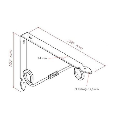 Ferforje 16 x 20 cm Dekoratif Raf Altı Raf Ayağı Konsol Beyaz