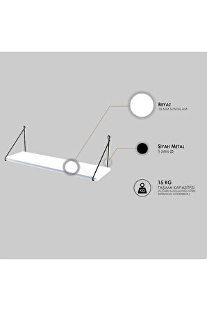 Decormet Armoni Raf Seti 1 Raflı 200*720 Beyaz