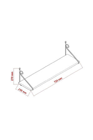 Decormet Seramoni Raf Seti 1 Raflı 200*720 Beyaz
