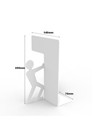 Decormet Adam Kitap Tutucu Beyaz