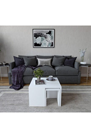Decormet Ortanca Sehpa Beyaz
