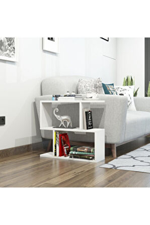 Decormet Lale Yan Sehpa Beyaz