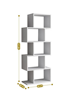 Decormet Meriç Kitaplık Beyaz