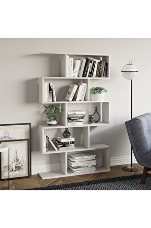 Decormet Nilüfer Kitaplık Beyaz