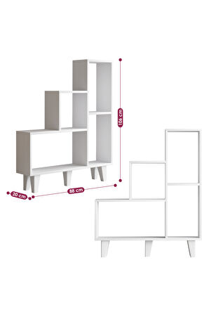 Decormet Nisa Kitaplık Beyaz
