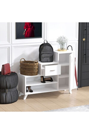 Decormet Retro Ayakkabı Dolabı Beyaz