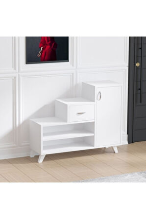 Decormet Retro Ayakkabı Dolabı Beyaz