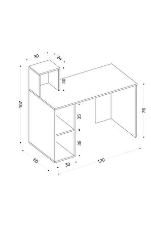 Decormet Buca Çalışma Masası Beyaz