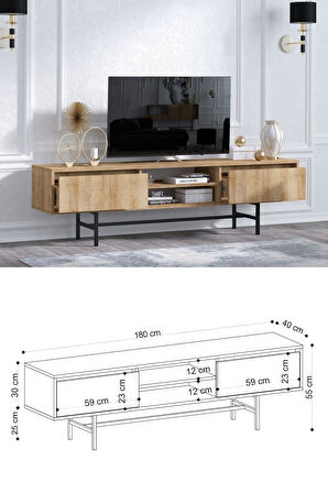 Decormet Matias Tv Sehpası Safir Meşe