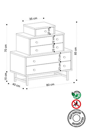 Decormet Tata Şifonyer Safir Meşe