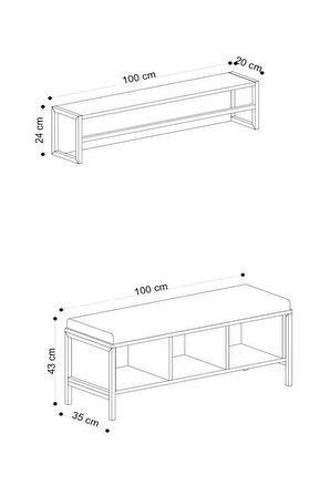 Decormet Shana Ayakkabılık Safir Meşe