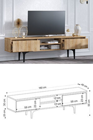 Decormet Artemis Tv Sehpası Safir Meşe