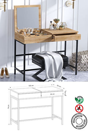 Decormet Linda Makyaj Masası Safir Meşe