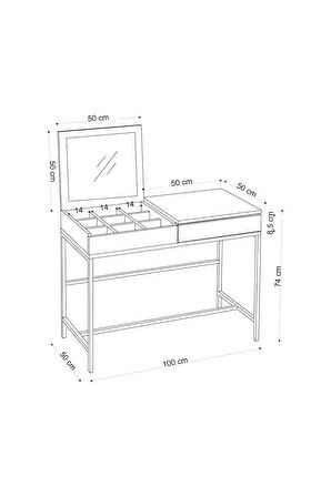 Decormet Linda Makyaj Masası Safir Meşe