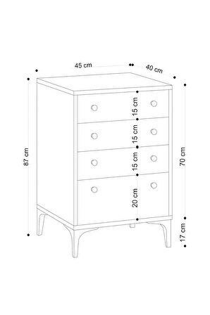 Decormet Holy Şifonyer Safir Meşe