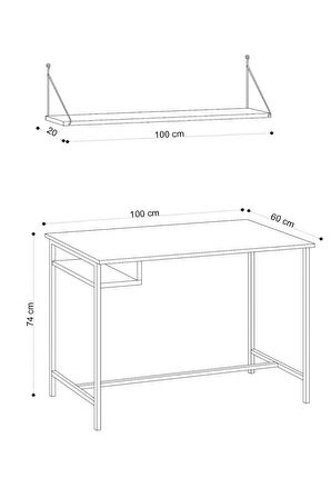 Decormet Lou Çalışma Masası Safir Meşe