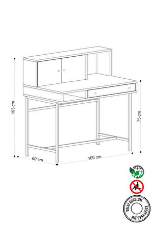 Decormet Jodie Çalışma Masası Safir Meşe