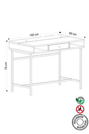 Decormet Berry  Çalışma Masası Safir Meşe