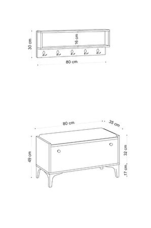 Decormet Lena Ayakkabılık Safir Meşe - Dec-20035