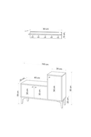 Decormet Simon Ayakkabılık Safir Meşe -Dec-20036
