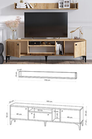 Decormet Grega Tv Ünitesi Safir Meşe -Dec-20042