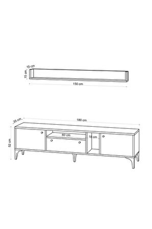 Decormet Grega Tv Ünitesi Safir Meşe -Dec-20042
