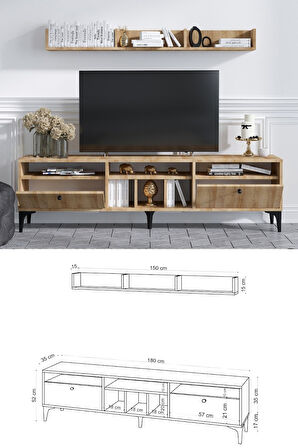 Decormet Drew Tv Ünitesi Safir Meşe -Dec-20043